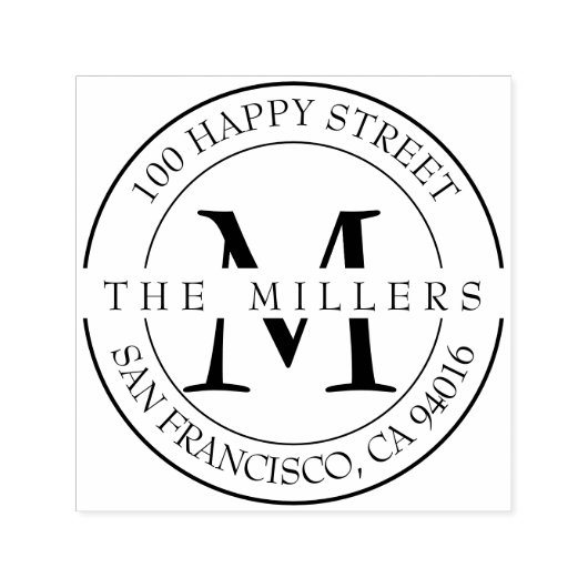 Elegante Monogram-Rücksendeadresse Permastempel (Design)