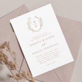 Elegante Monogram Rustic Formal Wedding Einladung