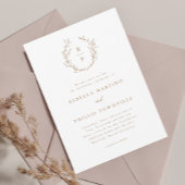 Elegante Monogram Rustic Formal Wedding Einladung