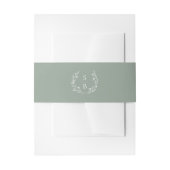 Elegante Monogram Sage Green Botanical Kranz Einladungsbanderole (Vorderseite Beispiel)