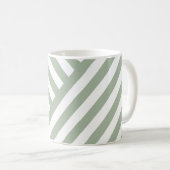 Elegante Monogram Sage Green Striping Tasse (VorderseiteRechts)