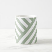 Elegante Monogram Sage Green Striping Tasse (Mittel)