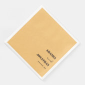 Elegante Monogram Sand Yellow Wedding Serviette (Ecke)