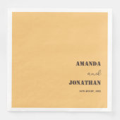 Elegante Monogram Sand Yellow Wedding Serviette (Vorderseite)