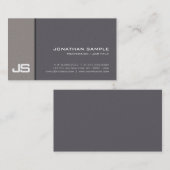 Elegante Monogram Schlicht Premium Pearl Finish Lu Visitenkarte (Vorne/Hinten)