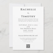 Elegante Monogram Schwarz-weiß 1 Foto Hochzeit Einladung (Rückseite)