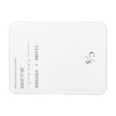 Elegante Monogram Schwarz-weiß Wedding Save the Da Magnet (Horizontal)