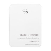 Elegante Monogram Schwarz-weiß Wedding Save the Da Magnet (Vertikal)