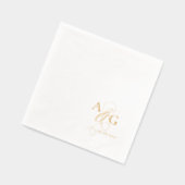 Elegante Monogram Script Ampersand Wedding Gold Servietten Mit Folie (Links)