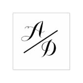 Elegante Monogram Script Bride Groom Wedding Gummistempel (Prägung)