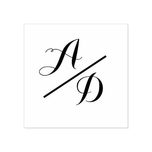 Elegante Monogram Script Bride Groom Wedding Gummistempel (Prägung)