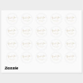 Elegante Monogram Script Danke Hochzeit Runder Aufkleber (Blatt)