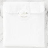 Elegante Monogram Script Danke Hochzeit Runder Aufkleber (Tasche)