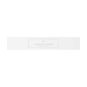 Elegante Monogram Script Dusty Blue Simple Wedding Einladungsbanderole (Flach)