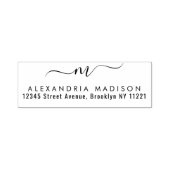 Elegante Monogram Script Feminine Address Label Permastempel (Design)
