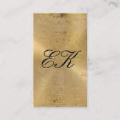 Elegante Monogram Script Gold Metallic Speck Visitenkarte (Vorderseite)