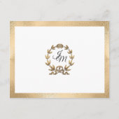 Elegante Monogram Script Gold Wedding Details Begleitkarte (Rückseite)