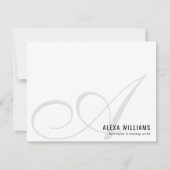 Elegante Monogram Script Initial Simple Business Mitteilungskarte (Vorderseite)