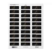 Elegante Monogram Script Initials Black Gold Moder (Vorne)