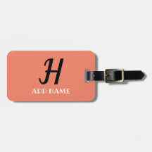 Elegante Monogram Script Moderne Peach Add Name