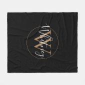 Elegante Monogram Script Name Gold Black Fleecedecke (Vorderseite (Horizontal))