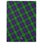 Elegante Monogram Script Name Sutherland Tartan Klemmbrett (Rückseite)