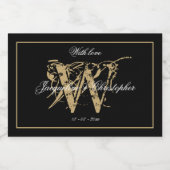 Elegante Monogram Script-Namen Classic Wedding Min Schaumweinetikett (Einzelnes Label)