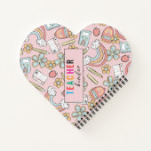 Elegante Monogram Script Office School 3 Ring Bind Notizblock (Rückseite)