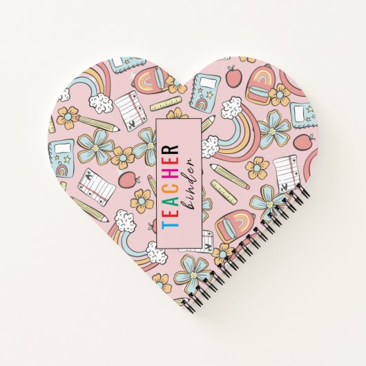 Elegante Monogram Script Office School 3 Ring Bind Notizblock (Rückseite)