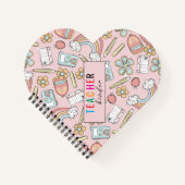 Elegante Monogram Script Office School 3 Ring Bind Notizblock (Vorderseite)