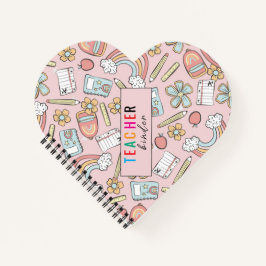 Elegante Monogram Script Office School 3 Ring Bind Notizblock