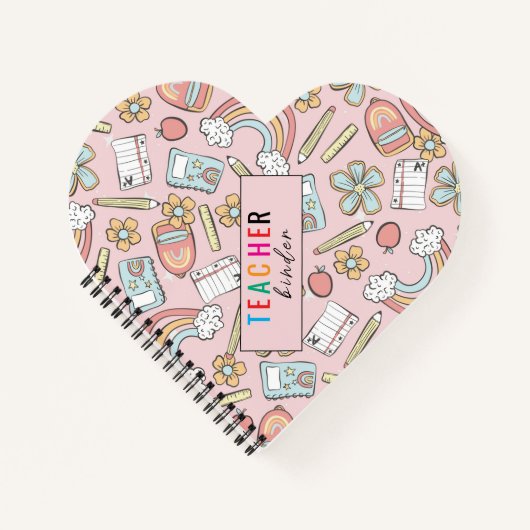 Elegante Monogram Script Office School 3 Ring Bind Notizblock (Vorderseite)