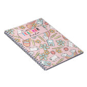 Elegante Monogram Script Office School 3 Ring Bind Notizblock (Rechte Seite)