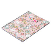 Elegante Monogram Script Office School 3 Ring Bind Notizblock (Linke Seite)