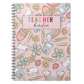 Elegante Monogram Script Office School 3 Ring Bind Notizblock (Vorderseite)