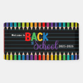 Elegante Monogram Script Office School Banner (Horizontal)