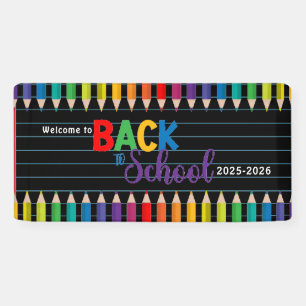 Elegante Monogram Script Office School Banner