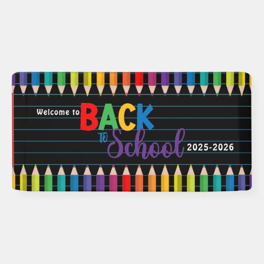 Elegante Monogram Script Office School Banner (Horizontal)