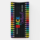 Elegante Monogram Script Office School Banner (Vertikal)