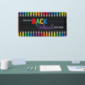 Elegante Monogram Script Office School Banner (Messe)