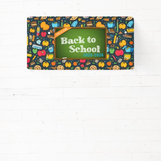 Elegante Monogram Script Office School Banner (InSitu)