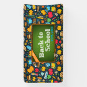 Elegante Monogram Script Office School Banner (Vertikal)