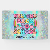 Elegante Monogram Script Office School Banner (Horizontal)