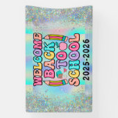 Elegante Monogram Script Office School Banner (Vertikal)