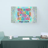 Elegante Monogram Script Office School Banner (Messe)