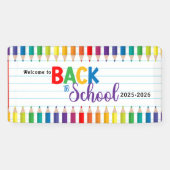 Elegante Monogram Script Office School Banner (Horizontal)