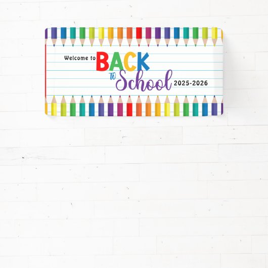 Elegante Monogram Script Office School Banner (InSitu)