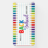 Elegante Monogram Script Office School Banner (Vertikal)