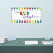 Elegante Monogram Script Office School Banner (Messe)