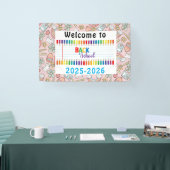 Elegante Monogram Script Office School Banner (Messe)